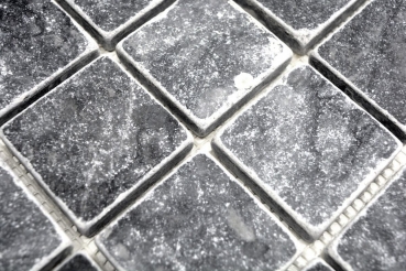 Motif main Carreau de mosaïque Marbre Pierre naturelle noir Nero Antique Marble MOS36-0404_m