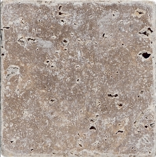 Carreau Travertin Pierre naturelle Noce noyer brun Carreau en pierre naturelle aspect antique Carreau de douche Paroi de douche Carreau de cuisine - MOSF-45-46116