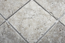Carreau Travertin Pierre naturelle Chiaro beige crème Carreau en pierre naturelle aspect antique Bac à douche Paroi de douche Carreau de cuisine - MOSF-45-46079
