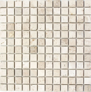 Travertin Carreaux de mosaïque terrasse mur sol pierre naturelle beige clair crème revêtement mural dosseret de cuisine bac à douche - MOS43-46023
