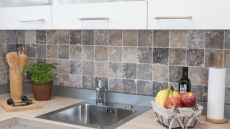 Carreau Travertin Pierre naturelle Silver argent blanc gris clair Carreau pierre naturelle argent aspect antique Carreau de douche Carreau mural cuisine - MOSF-45-47010