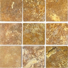 Carreau Travertin Pierre naturelle jaune or Carreau en pierre naturelle brun doré Aspect antique Bac à douche Carreau de sol Carreau mural - MOSF-45-51010