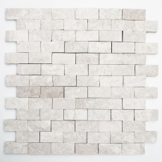 Motif manuel Mosaïque mur en pierre Marbre pierre naturelle ivoire Brick Splitface Botticino Marble 3D MOS45-1202_m