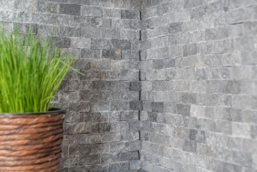 Mosaïque mur de pierre Marbre pierre naturelle anthracite gris Brick Splitface grey Marble 3D MOS40-48196_f