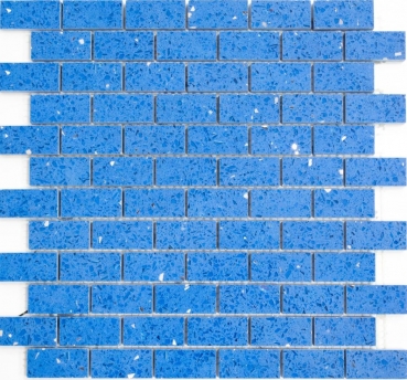 Motif main Mosaïque fond de cuisine Quartz Composite Pierre artificielle Brick Artificial bleu MOS46-ASMB5_m