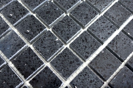 Carreaux de mosaïque Quartz Composite Pierre artificielle Artificial noir MOS46-ASM22