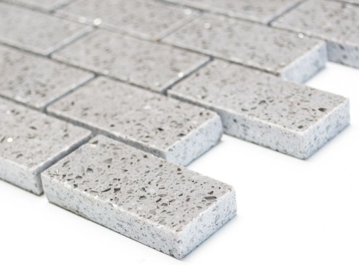 Carreaux de mosaïque Quartz Composite Pierre artificielle Brick Artifical gris MOS46-0204