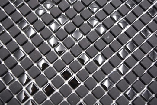 Mosaïque de verre Revêtement mural durable Recyclé Enamel anthracite noir mat MOS140-01B