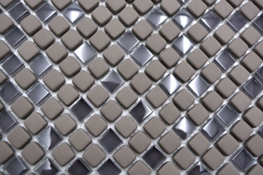 Mosaïque de verre Revêtement mural durable Carreau recyclé Enamel gris-brun mat MOS140-05G
