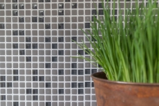Mosaïque de verre Revêtement mural durable Carreau recyclé Enamel gris-brun mat MOS140-05G