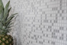 Mosaïque de verre Revêtement mural durable Carreau recyclé Enamel blanc mat MOS140-07W
