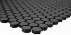Échantillon manuel de mosaïque ECO Recycling GLAS Hexagon Enamel noir mat MOS140-HX11B_m