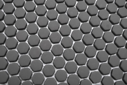 Mosaïque de verre Revêtement mural durable Recyclage Hexagon Enamel gris-brun mat MOS140-HX15G
