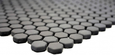 Échantillon manuel de mosaïque ECO Recycling GLAS Hexagon Enamel gris-brun mat MOS140-HX15G_m