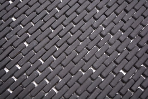 Mosaïque de verre Revêtement mural durable Carrelage recyclé Brick Enamel noir mat MOS140-B21B