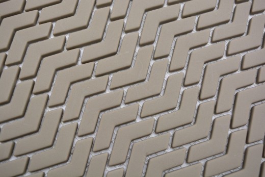 Mosaïque de verre Revêtement mural durable Recyclé Chevron Enamel beige cream mat MOS140-HB33C
