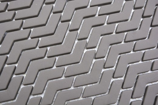 Mosaïque de verre Revêtement mural durable Recyclé Chevron Enamel gris-brun mat MOS140-HB35G