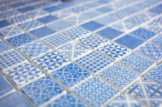 Mosaïque rétro vintage ECO GLAS bleu patchwork MOS145-P-40_f | 10 tapis de mosaïque
