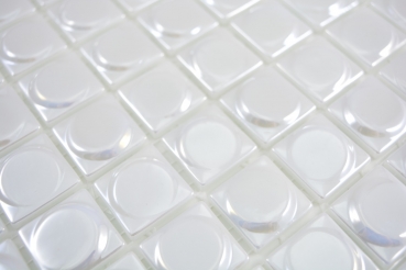 Échantillon manuel de mosaïque Carreau ECO Recyclé GLAS ECO blanc métallisé 3DR MOS350-12_m