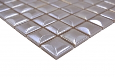 Mosaïque de verre Revêtement mural durable Carreau recyclé coffee metallic 3DF MOS350-24