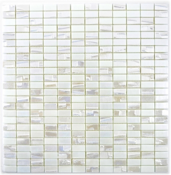 Échantillon manuel Carreau de mosaïque ECO Recycling GLAS Rectangle ECO blanc métallisé 3D MOS355-01_m
