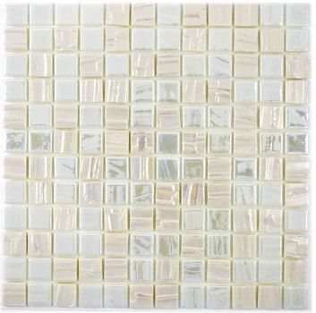 Échantillon manuel Carreau de mosaïque ECO Recyclé GLAS ECO blanc métallisé 3D MOS355-11_m