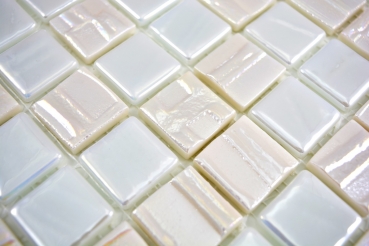 Échantillon manuel Carreau de mosaïque ECO Recyclé GLAS ECO blanc métallisé 3D MOS355-11_m