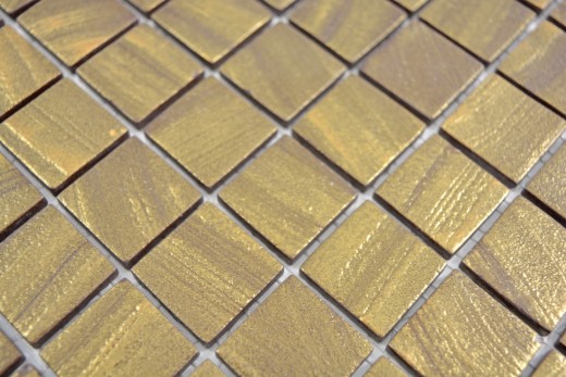 Mosaïque de verre Revêtement mural durable Recyclage satin or MOS360-05