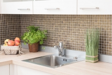 Mosaïque de verre Revêtement mural durable Recyclage satin or MOS360-05