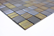 Carreau de mosaïque ECO GLAS noir anthracite satin or bronze oxyde MOS360-357_f | 10 Tapis de mosaïque