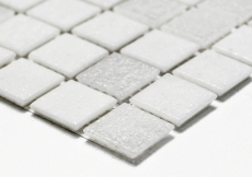 Mosaïque de verre Carreaux de mosaïque blanc vieux blanc gris clair Carreau de salle de bain Dos de douche Miroir de carrelage MOS52-0103