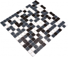 Mosaïque de verre Carreau de mosaïque blanc gris noir Carreau de salle de bain Dos de douche Miroir de carrelage MOS52-0302