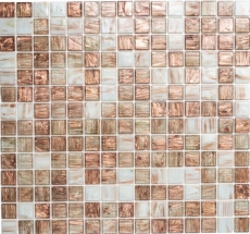 Mosaïque de verre Carreaux de mosaïque blanc brun bronze Fond de douche Miroir de carrelage MOS54-1302