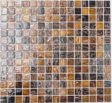 Mosaïque de verre Carreaux de mosaïque or beige cuivre marron Fond de douche Miroir de carrelage MOS54-1306