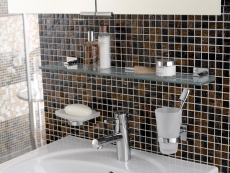 Mosaïque de verre Carreaux de mosaïque or beige cuivre marron Fond de douche Miroir de carrelage MOS54-1306