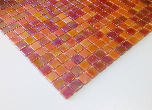 Mosaïque de verre Carreaux de mosaïque orange rouge irisé mur carreaux MOS58-0902