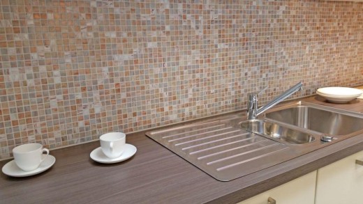 Mosaïque de verre Carreaux de mosaïque beige gris cuivre Carreaux de salle de bain Dos de douche Miroir de carrelage MOS54-0104