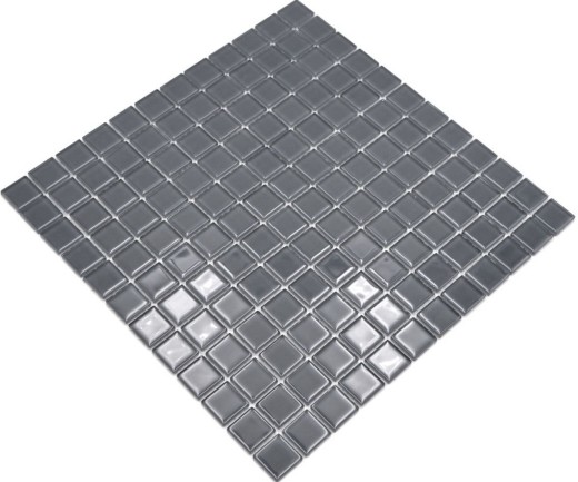 Motif manuel Carreau de mosaïque de verre translucide Crystal gris SALLE DE BAINS WC CUISINE MUR MOS63-0202_m