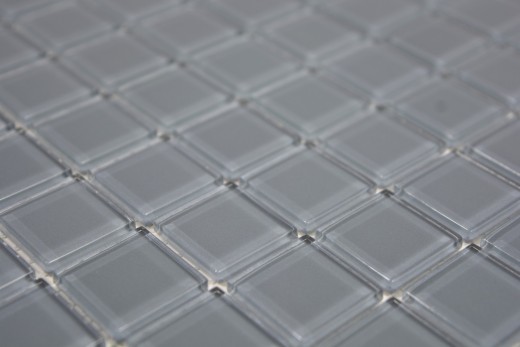 Motif manuel Carreau de mosaïque de verre translucide Crystal gris SALLE DE BAINS WC CUISINE MUR MOS63-0202_m