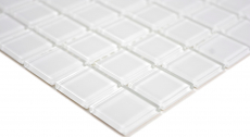 Motif manuel Carreau de mosaïque de verre translucide Crystal super blanc SALLE DE BAINS WC CUISINE MUR MOS63-0101_m