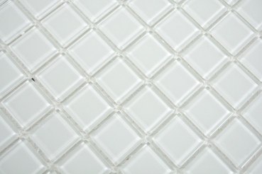 Carreau de mosaïque Mosaïque de verre blanc Mosaïque de piscine MOS63-0102