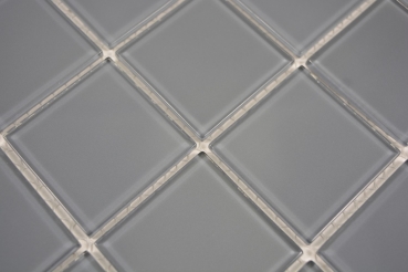 Carreau de mosaïque Translucide Mosaïque de verre Crystal gris SALLE DE BAIN WC CUISINE MUR MOS69-0202_f | 10 Tapis de mosaïque