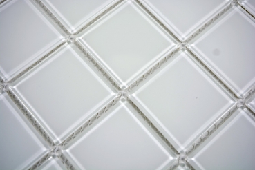 Motif manuel Carreau de mosaïque de verre translucide Crystal super blanc SALLE DE BAINS WC CUISINE MUR MOS69-0101_m