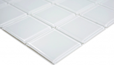 Motif manuel Carreau de mosaïque de verre translucide Crystal super blanc SALLE DE BAINS WC CUISINE MUR MOS69-0101_m