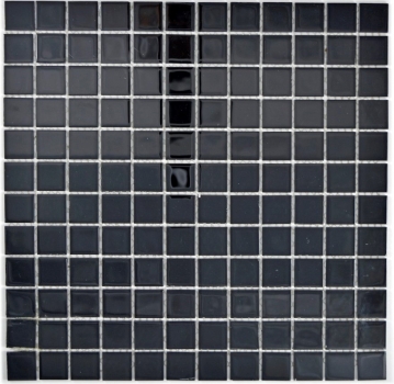 Motif main Carreau de mosaïque de verre translucide Crystal noir BAD WC cuisine MUR MOS63-0302_m