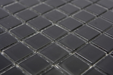 Motif main Carreau de mosaïque de verre translucide Crystal noir BAD WC cuisine MUR MOS63-0302_m