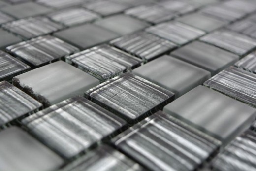Mosaïque Carreau de verre Mosaïque de verre Crystal Verre laiteux noir clair mat givré MOS78-CF81