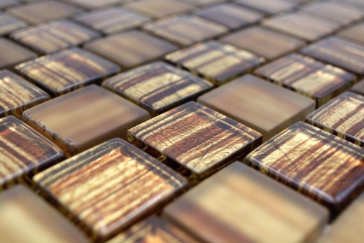Mosaïque Carreau de verre Mosaïque de verre Crystal verre laiteux brun clair mat givré MOS78-CF85