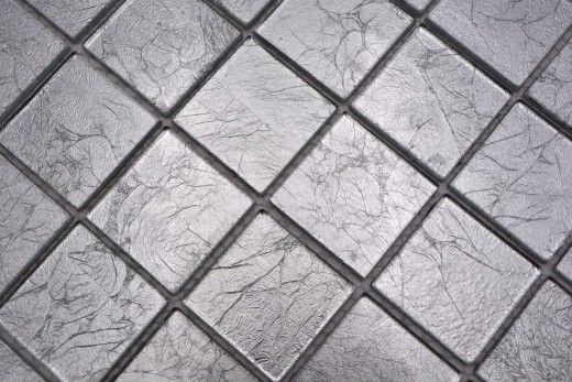 Mosaïque de verre argenté Carreau de mosaïque Structure BAD WC cuisine MUR MOS68-4SB21