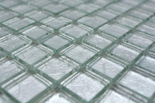 Mosaïque en verre argenté Carreau de mosaïque structuré Carrelage mural de cuisine MOS123-8SB16